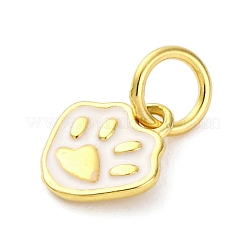 925 Sterling Silver White Enamel Paw Print Charms&nbsp;STER-D303-04G