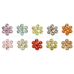50g10色透明アクリルビーズ  涙滴  ミックスカラー  4x5mm  穴：1.2mm  5 G /カラー  約1000個/セット&nbsp;FIND-CJ0002-86