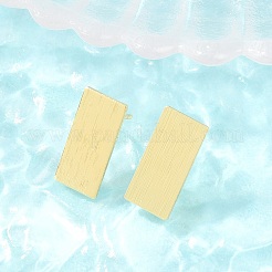 真鍮製スタンドピアス  長方形  鉛フリー＆カドミウムフリー  長持ちメッキ  ラックめっき  18KGP本金メッキ  17.5x8.5mm&nbsp;EJEW-G471-27A-G