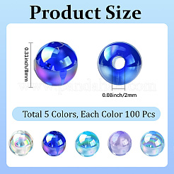 5 Colors Transparent Acrylic Beads&nbsp;MACR-PA0001-03B-01