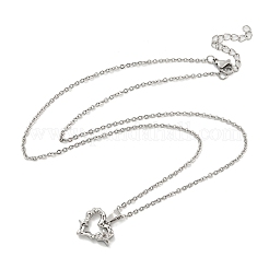 Brass Micro Pave Clear Cubic Zirconia Pendant Necklaces&nbsp;NJEW-B100-02P