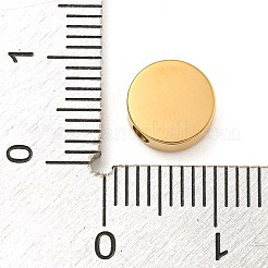 イオンプレーティング（IP）304ステンレスビーズ  アルファベット付きフラットラウンド  ゴールドカラー  アルファベットのO  8x3mm  穴：1.6mm&nbsp;STAS-H219-15G-O
