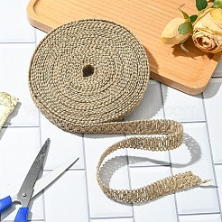 10mの編み込み黄麻布リボン  ヘシアンリボン  ジュートより糸  ジュエリー作りや家の装飾に  バリーウッド  3/4インチ（18mm）  約10.94ヤード（10m）/セット&nbsp;OCOR-YW0001-16