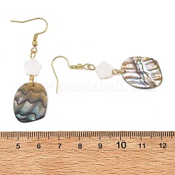 Natural Freshwater Shell & Paua Shell 304 Stainless Steel Dangle Earrings for Women&nbsp;EJEW-JE07503