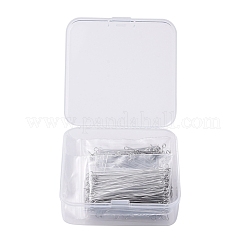 変色しにくい304ステンレススチール製アイピン  ステンレス鋼色  7.4x7.3x2.5cm  穴：2mm  ピン：0.6mm  約600個/箱&nbsp;STAS-X0017-17P