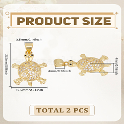 2Pcs Brass Micro Pave Cubic Zirconia Pendants&nbsp;ZIRC-LP0001-49