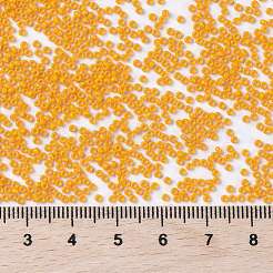 MIYUKIラウンドロカイユビーズ  日本製シードビーズ  （rr4453)デュラコート染め不透明ライトスカッシュ  15/0  1.5mm  穴：0.7mm  約5555PCS /ボトル  10 G /ボトル&nbsp;SEED-JP0010-RR4453