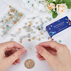 2 連売り天然花アマゾナイトビーズ連売り  ヒシビーズ  フラットラウンド/ディスク  6~6.5x3.5mm  穴：1mm  約118個/連  15.5~15.7インチ（39.5~40cm）&nbsp;G-SC0002-72B
