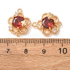 Brass Pave Cubic Zirconia Connector Charms&nbsp;CU-CBAEC99-16G-01