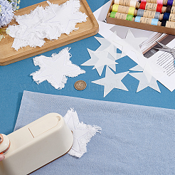 6袋入りポリエステル無地刺繍縫い付け布パッチ  ミシンクラフト装飾  ホワイト  スター  110x115x1.5mm&nbsp;PATC-PH0001-86A