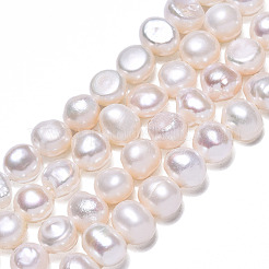 天然養殖淡水パールビーズ連売り  研磨両側  貝殻色  6~7.5x5~6x3.5~6mm  穴：0.6mm  約29個/連  6.89~7.09インチ（17.5~18cm）&nbsp;LS-PEAR-N014-05H