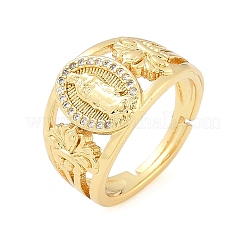 Brass Micro Pave Clear Cubic Zirconia Finger Rings for Women&nbsp;RJEW-Z081-01G