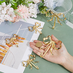 5袋2種類の合金フックハンガー  蝶結び  ゴールドカラー  68~100x66.5~95x17~23.5mm&nbsp;AJEW-ME0001-61