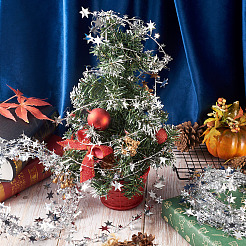 PVC Sparkly Star Metallic Garland with Iron Wire&nbsp;AJEW-TAC0034-08D