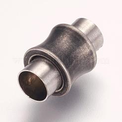 304ステンレススチール製マグネット留め具、接着端付き  花瓶  ミックスカラー  16.5x10mm  穴：6mm&nbsp;STAS-F124-04