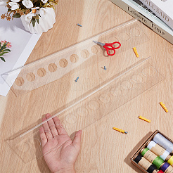アクリル製壁掛けハサミ収納スタンド  長方形  ネジ付き  透明  39.6x7.2x3.25cm&nbsp;AJEW-HY0002-88