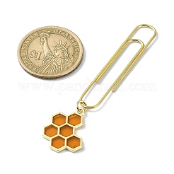 ミツバチの花合金エナメルペンダントブックマーク  アイロンの長いペーパークリップ  ミックスカラー  63~77.5mm  10個/セット&nbsp;AJEW-JK00307