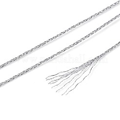 33m 9本撚り丸型ペットメタリック糸  銀  0.5mm  約36.09ヤード（33m）/ロール&nbsp;MCOR-T003-03B