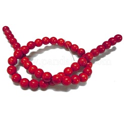 合成ハウライトビーズ  染め  ラウンド  レッド  12mm  穴：1mm  約450個/キログラム&nbsp;TURQ-G609-12mm