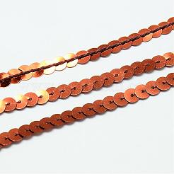 プラスチックスパンコールビーズ  スパンコールビーズ  装飾アクセサリー  フラットラウンド  チョコレート  6mm  約100ヤード/ロール&nbsp;PVC-Q085-6mm-13