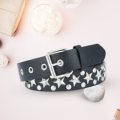 Alloy Star Rivets PU Leather Chain Belts&nbsp;DIY-WH20007-291A