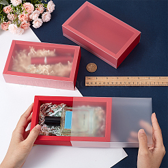 Transparent PVC Window Drawer Display Boxes with Paper Packing Box&nbsp;CON-WH0084-63