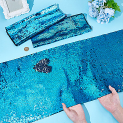 ペット用両面フリップスパンコール生地  衣類 バッグ 装飾 アクセサリー  ディープスカイブルー  1000x330x0.5mm&nbsp;DIY-WH0888-037A