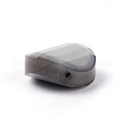 模造ヒスイのガラスビーズ  フラットラウンド  グレー  14x6.5mm  穴：1.2mm&nbsp;GLAA-WH0029-03B