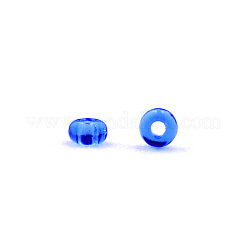 透明チェコガラスシードビーズ15/0個  ラウンド  ブルー  1.5x1mm  穴：0.5mm  約500 G /袋&nbsp;SEED-N004-004-11