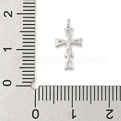 スターリングシルバーのクリアキュービックジルコニアチャーム925個  クロス  ロジウムメッキ  プラチナ  14.5x7.5x3mm  穴：1.4mm&nbsp;STER-NH0015-01P