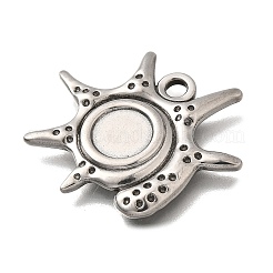 304ステンレススチールペンダントカボションセッティング  シェル形状  ステンレス鋼色  トレイ：8.5mm  25.5x30.5x2.5mm  穴：2.5mm&nbsp;STAS-H477-03B-P
