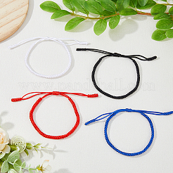 4Pcs 4 Colors Adjustable Nylon Braided Cord Bracelets Set&nbsp;BJEW-FI0001-76