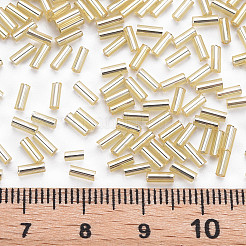 メッキガラス竹ビーズ  メタリックカラー  淡いチソウ  4~5x2mm  穴：1mm  約14000個/ポンド&nbsp;SEED-S046-01A-22