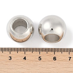 Ccbプラスチックラウンドビーズ  銀  19x15mm  穴：9.5mm&nbsp;X-ALUM-U001-07B-12