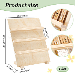 木製ディスプレイライザー  ブレスレット用  イヤリング  ネックレス  リングディスプレイ  モカシン  30x14.5x39.5cm&nbsp;ODIS-WH0038-146A