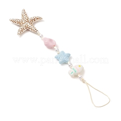 Ocean Theme Acrylic Beaded Waxed Polyester Cord Hanging Ornament&nbsp;HJEW-JM04991