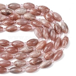 天然石サンストーンビーズ連売り  ライス  シードビーズで  13x8mm  穴：0.8mm  約23~24個/連  15.35''~15.55''（39~39.5センチメートル）&nbsp;G-G453-C06-8x13mm