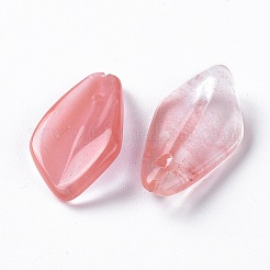チェリークォーツガラスペンダント  菱形  21x11x4mm  穴：0.8mm&nbsp;G-F697-B05