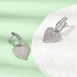 Brass Micro Pave Cubic Zirconia Hoop Dangle Earrings&nbsp;EJEW-G471-15P-01