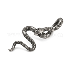 316サージカルステンレススチール製ビッグペンダント  スネークチャーム  アンティークシルバー  53x22x10.5mm  穴：17.5x5.5mm&nbsp;STAS-Z073-123AS