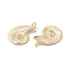 Brass Micro Pave Clear Cubic Zirconia Pendants&nbsp;KK-G447-09G