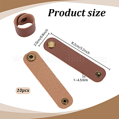 10Pcs Imitation Leather with Iron Scarf Clips&nbsp;AJEW-PH0008-73B