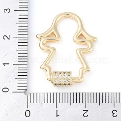 Rack Plating Brass Micro Pave Cubic Zirconia keychain Clasps&nbsp;KK-K374-03C-G