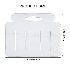 プラスチック製のヘアクリップディスプレイカード  ユーロスロットホールハングカード  長方形  透明  7x8.5cm&nbsp;CDIS-FG0001-03