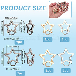 6Pcs 6 Styles Zinc Alloy Spring Gate Rings&nbsp;FIND-SP0003-80