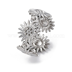 Sun 304 Stainless Steel Open Cuff Ring Components&nbsp;RJEW-F174-02P