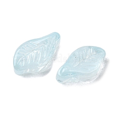 ガラスビーズ  葉  ライトブルー  12x6.5x5mm  穴：0.8mm&nbsp;GLAA-D303-08N