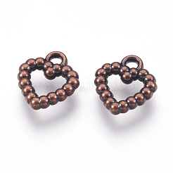 CCBプラスチックチャーム  ハート  アンティークブロンズ  15x13x3mm  穴：1.8mm&nbsp;CCB-E052-02AB