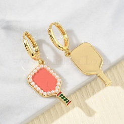 Brass Dangle Hoop Earrings for Women&nbsp;EJEW-A168-08G