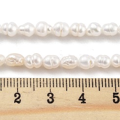 天然養殖淡水パールビーズ連売り  グレードA +  ライス  雪  3.5~4mm  穴：0.5mm  約34個/連  7.09''（18センチメートル）&nbsp;PEAR-P062-20